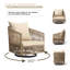 Ensemble de chaises de patio pivotantes avec coussins et table de bout Lenno-652765035-667472723