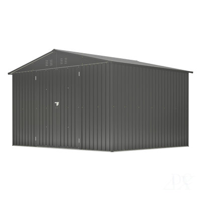 10X8 FT Outdoor Storage Shed, All Weather Metal Sheds with Lockable Doors, Tool Shed for Garden, Patio, Backyard, Lawn