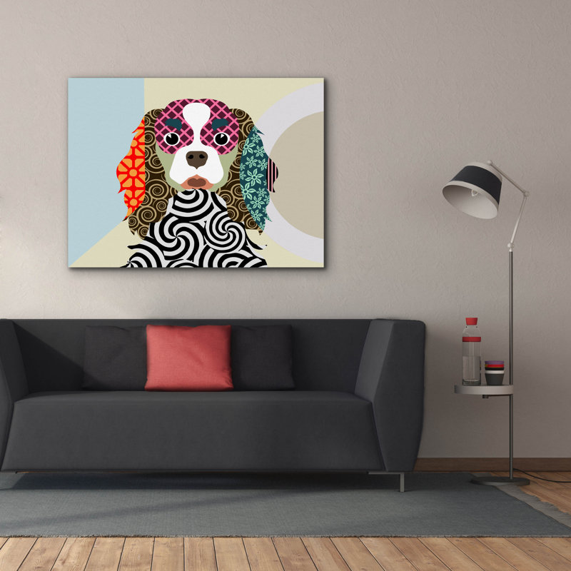 «Cavalier King Charles Spaniel» par Lanre Adefioyue, H 40 po x l 54 po x P 1,5 po