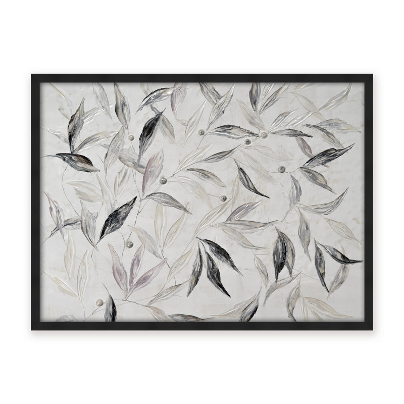 Nature Inspired "Soft Descent" Canvas Wall Art By , 16" H x 24" W x 1.125" D, Framed Matted Print, Black
