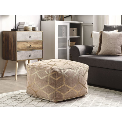 Langara 56cm Wide Square Geometric Pouffe Ottoman