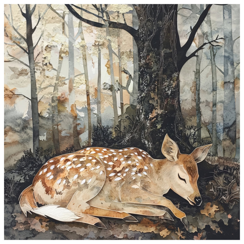 Tapis de bain fauve en forêt, L 34 po x L 21 po