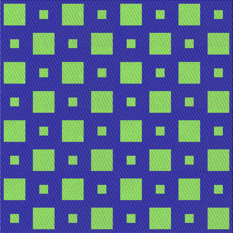 Tapis bleu/vert à motifs, Rectangle 5 pi x 7 pi
