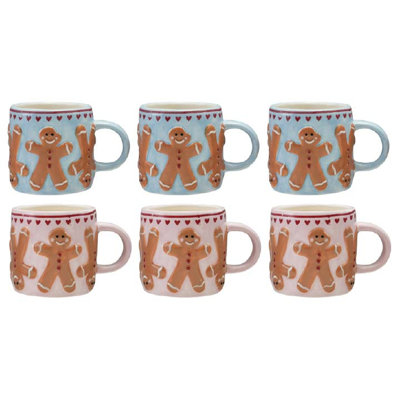 Hand-Painted Stoneware Mug W/ Wax Relief