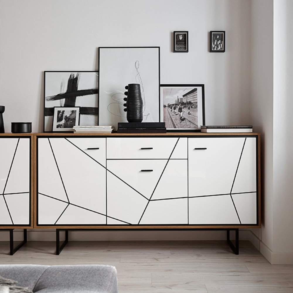 Alexandra Sideboard mit Vollauszug auf Rollschienen