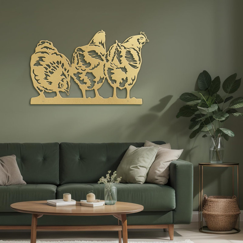 Wall Decor Metal, 9" H x 18" W x 0.05" D, Gold