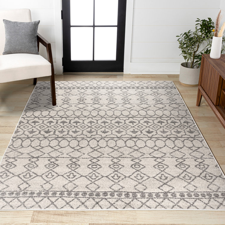 Tapis crème / gris Bouton Bouton Beni Souk