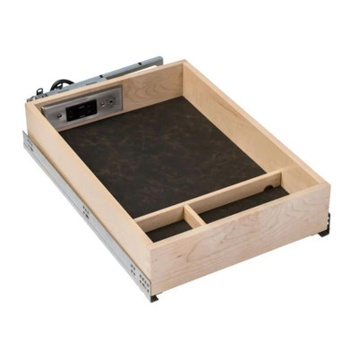 Galaxy Charging Station Maple Docking Drawer Unit with Sequoia Leather Bottom