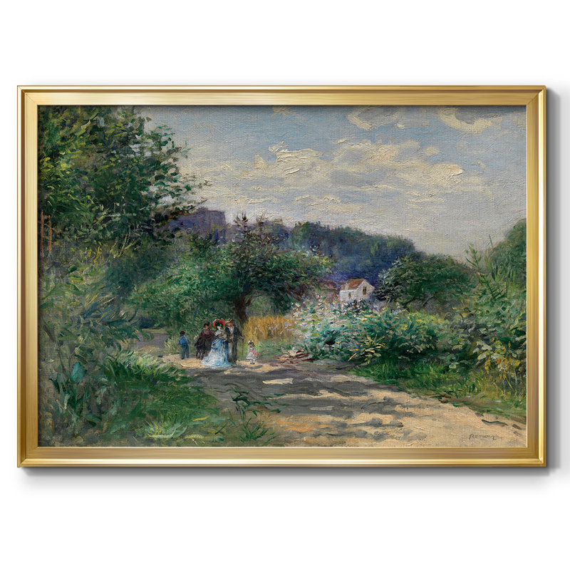 A Road In Louveciennes, reproduction d'art sur toile, Or, H 14 po x l 20 po x P 1,5 po