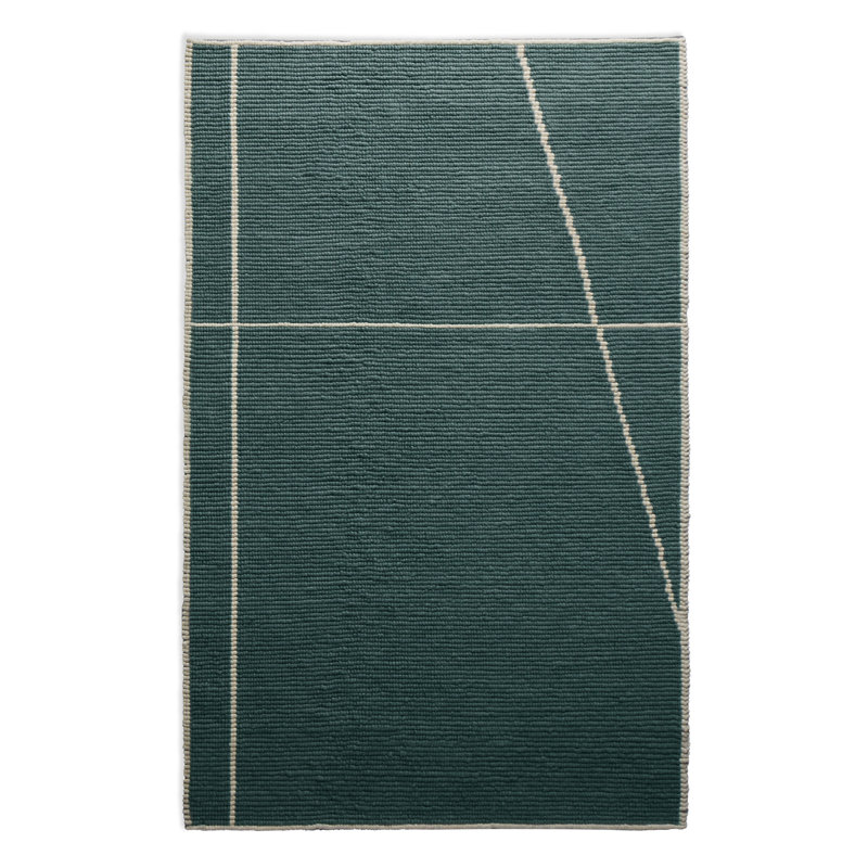 Collet Wool Geometric Indoor Rug, Gray/Ivory, Rectangle 5' x 8'