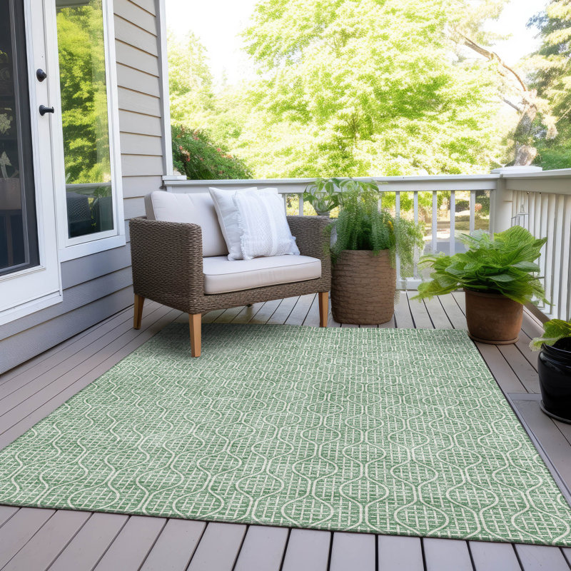 Machine Washable Indoor/Outdoor Chantille ACN926 GeometricRug, 10' x 14', Sage