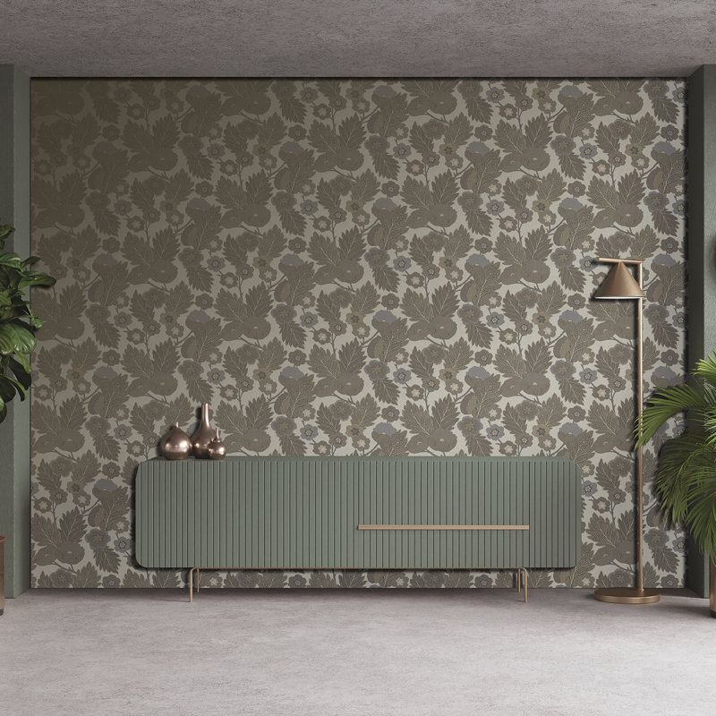 Papier peint floral Antibes, Gray