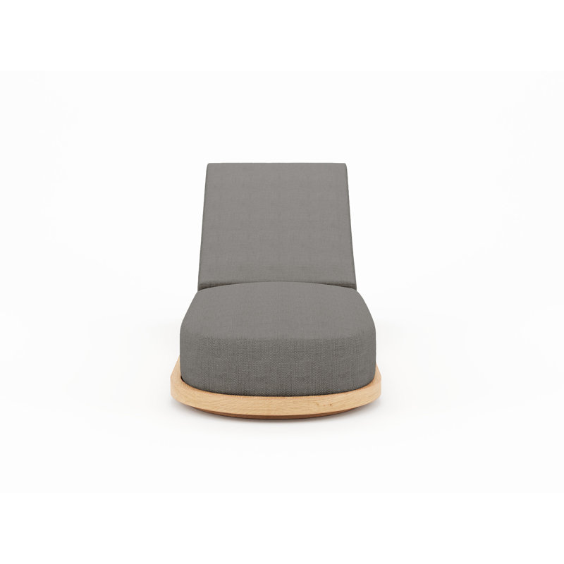 Muse Outdoor Teak Chaise Lounge, Dark Gray