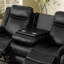 Canapé inclinable triple 78,35 po - Table rabattable centrale avec porte-gobelets, similicuir-116503397