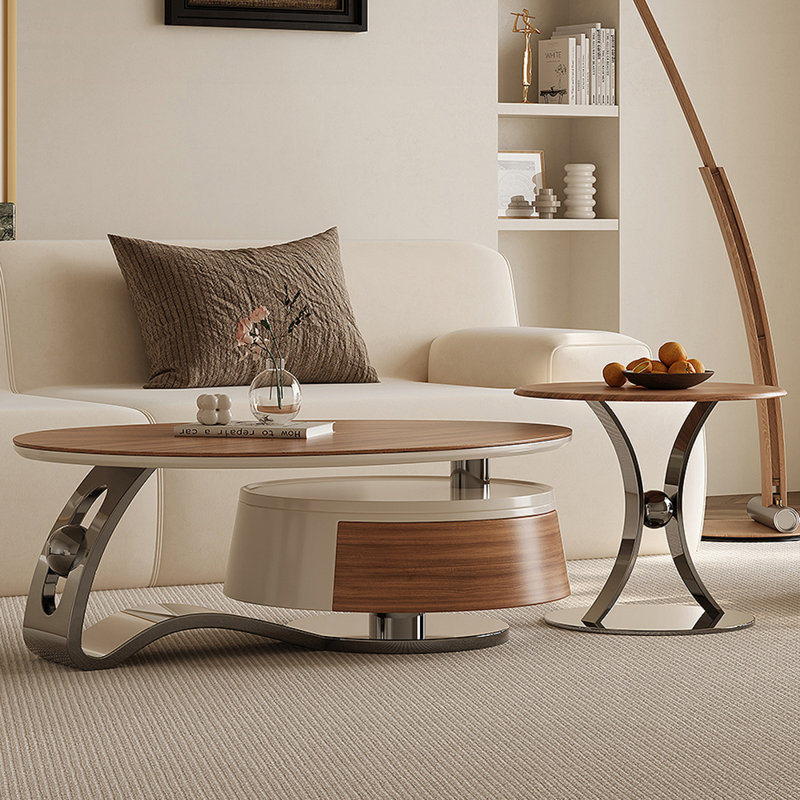 Solid wood creative design simple tea table, 19.69" H x 74.8" L x 31.5" W