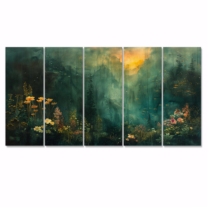 Chumley - ensemble d'art mural sur toile forêt, H 32 po x l 80 po