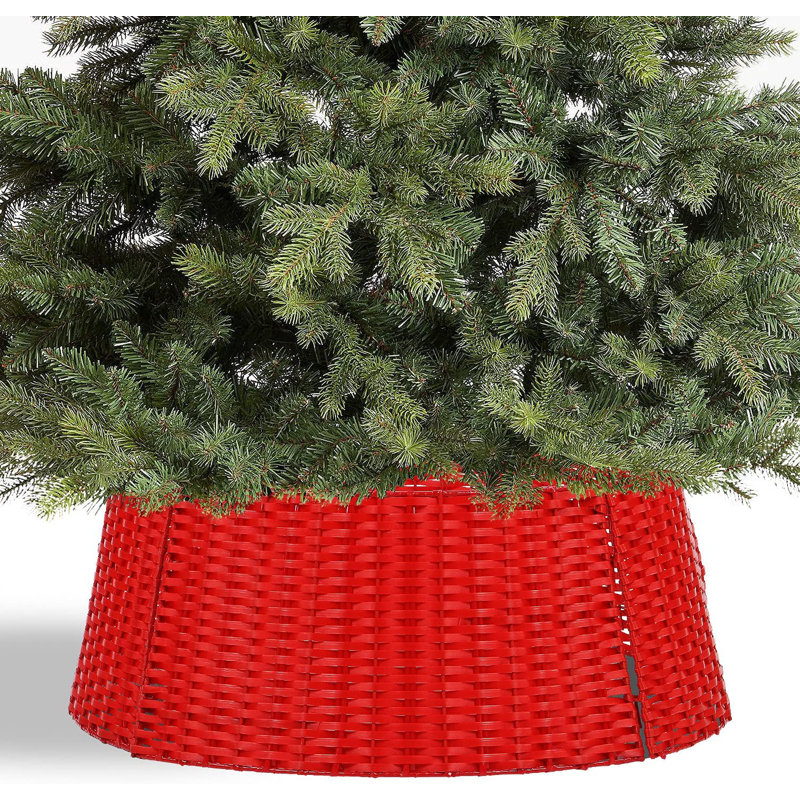 Cade Rattan Tree Skirt, Red