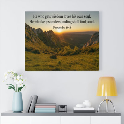 He Who Gets Wisdom Proverbs 19:8 - Wrapped Canvas Print