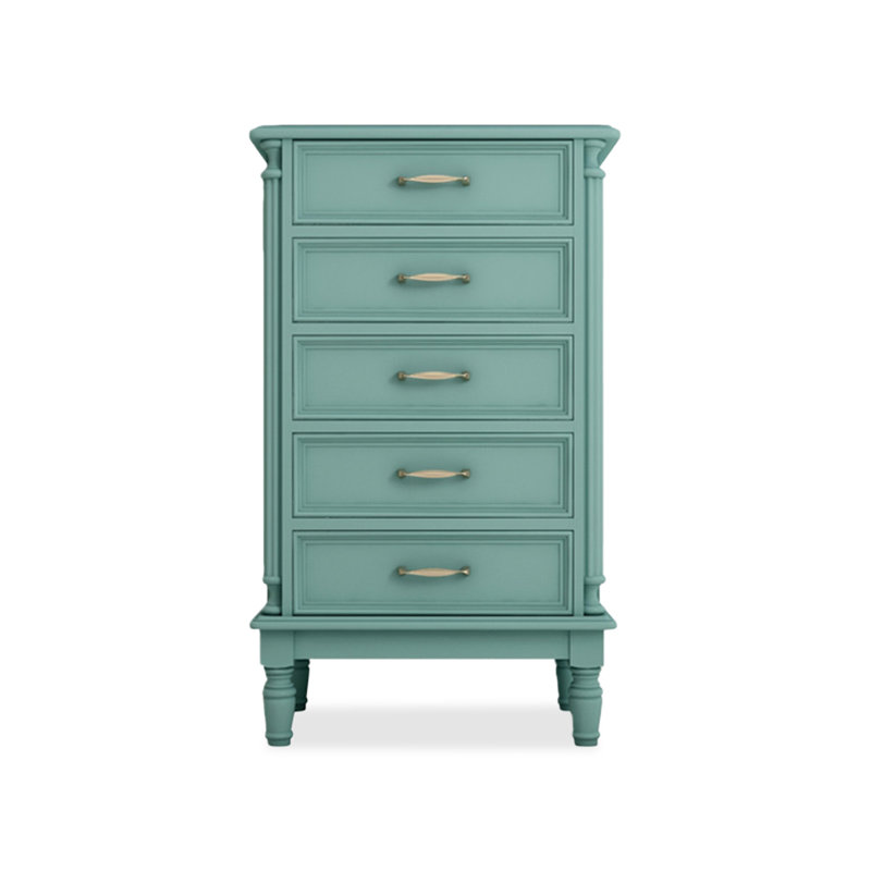 Blue Solid + Manufactured Wood Accent Cabinet