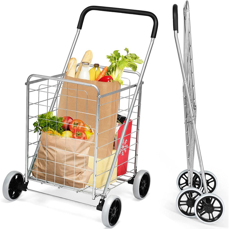 Alexanne 91cm H x 57cm W x 58cm D 35kg Hand Truck Trolley, Matt Brushed Nickel