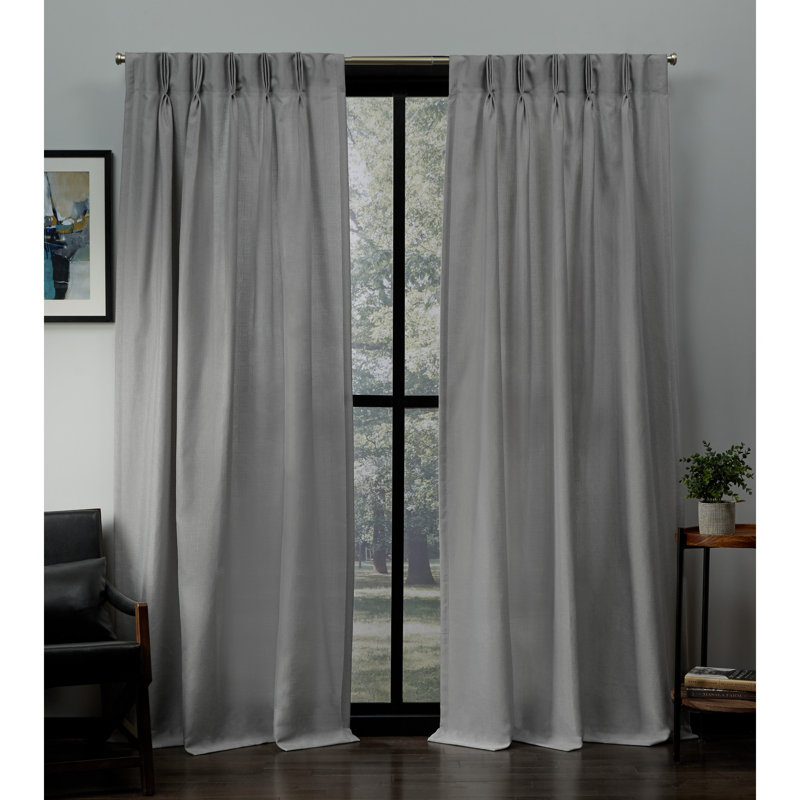 Jianyu Semi Sheer Sliding Panel Pair, 27" W x 96" L, Light Gray