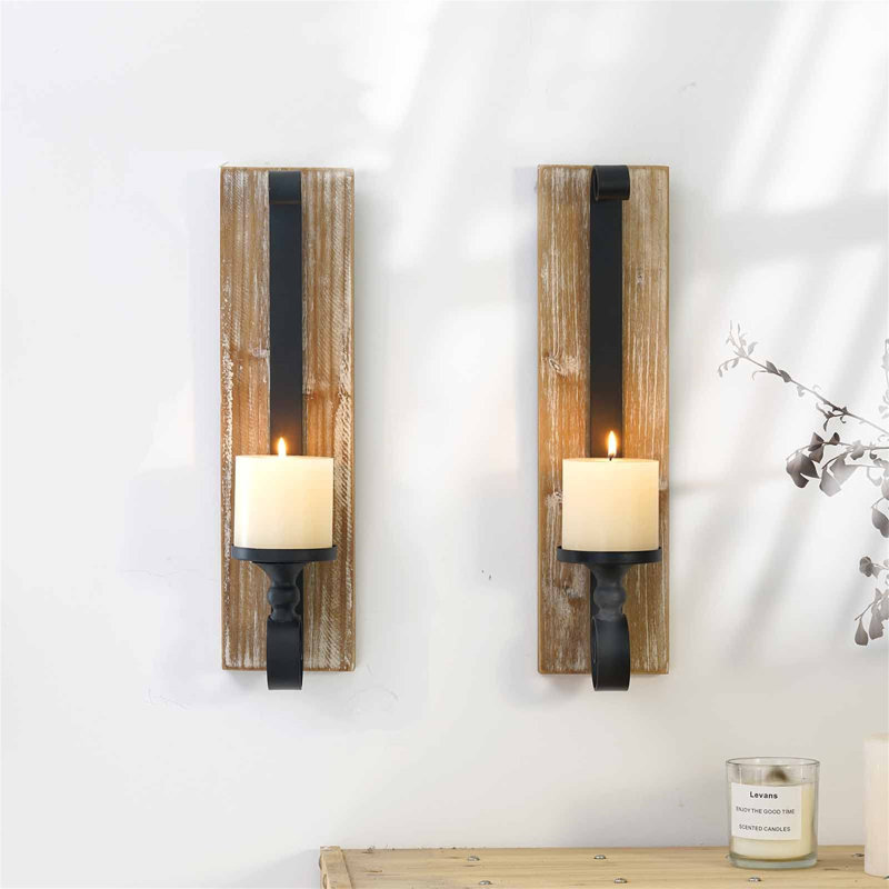 2 Piece Metal Wall Candelabra Set