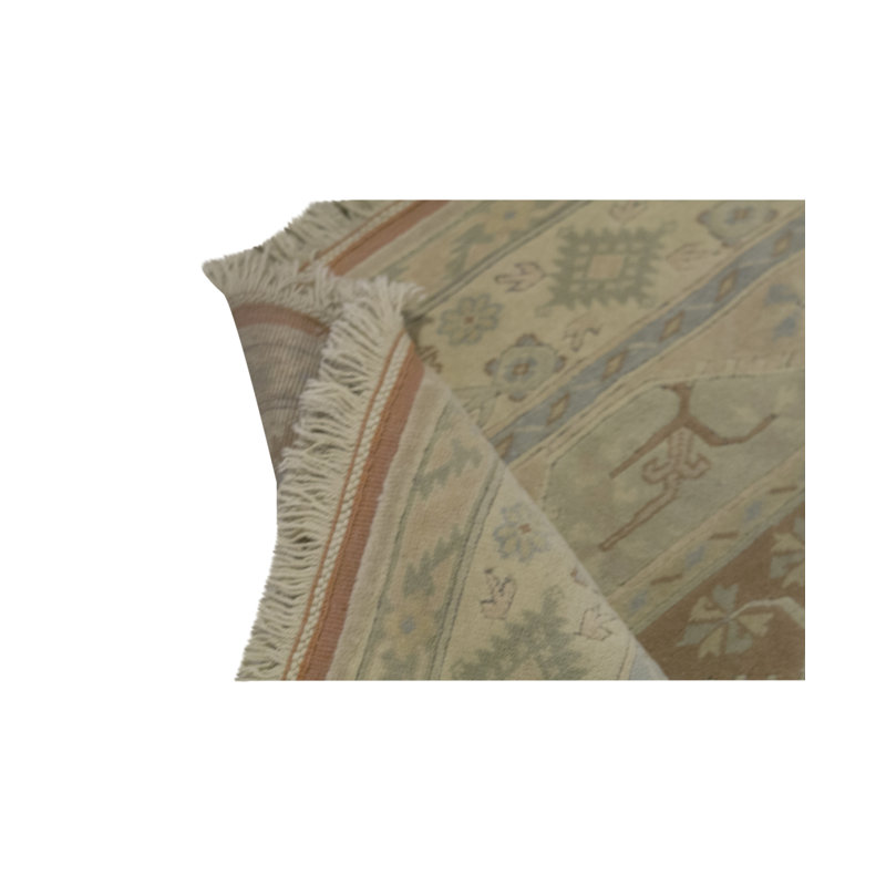 Hand-Knotted High-Quality Beige and Gray Area Rug