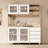 Large Liquor Cabinet Organizing Wine With Glass Doors, Drawers & Hooks-674252335