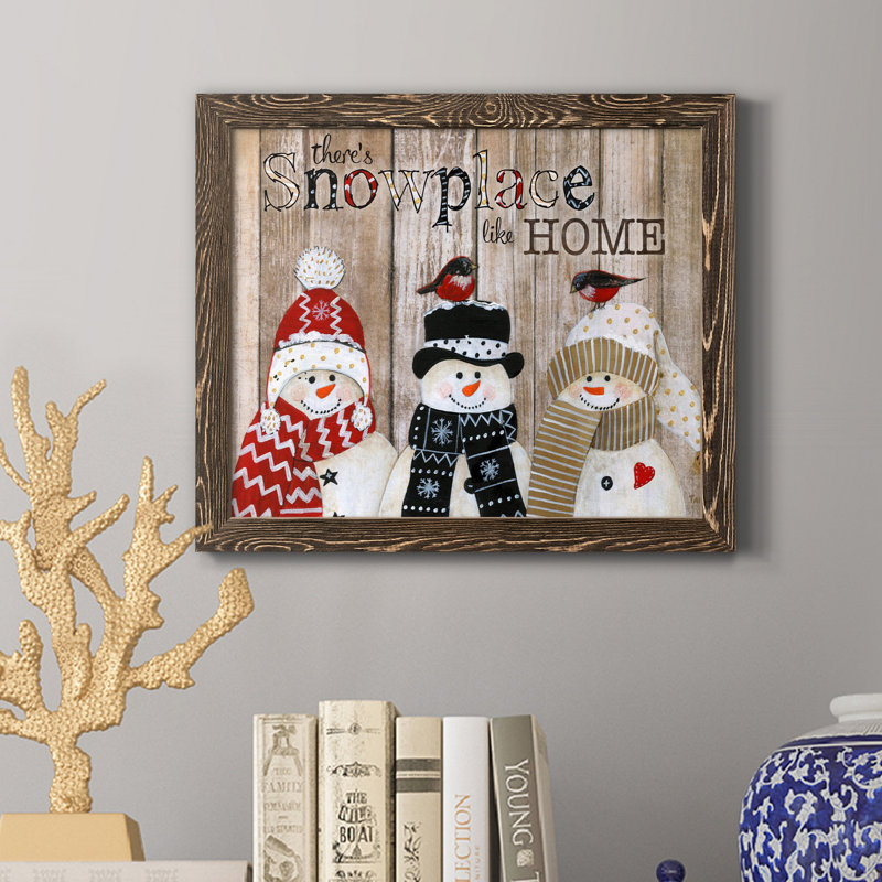«Snowplace Like Home», reproduction d'impression sur toile, H 20 po x l 17 po x P 1,5 po, Noyer