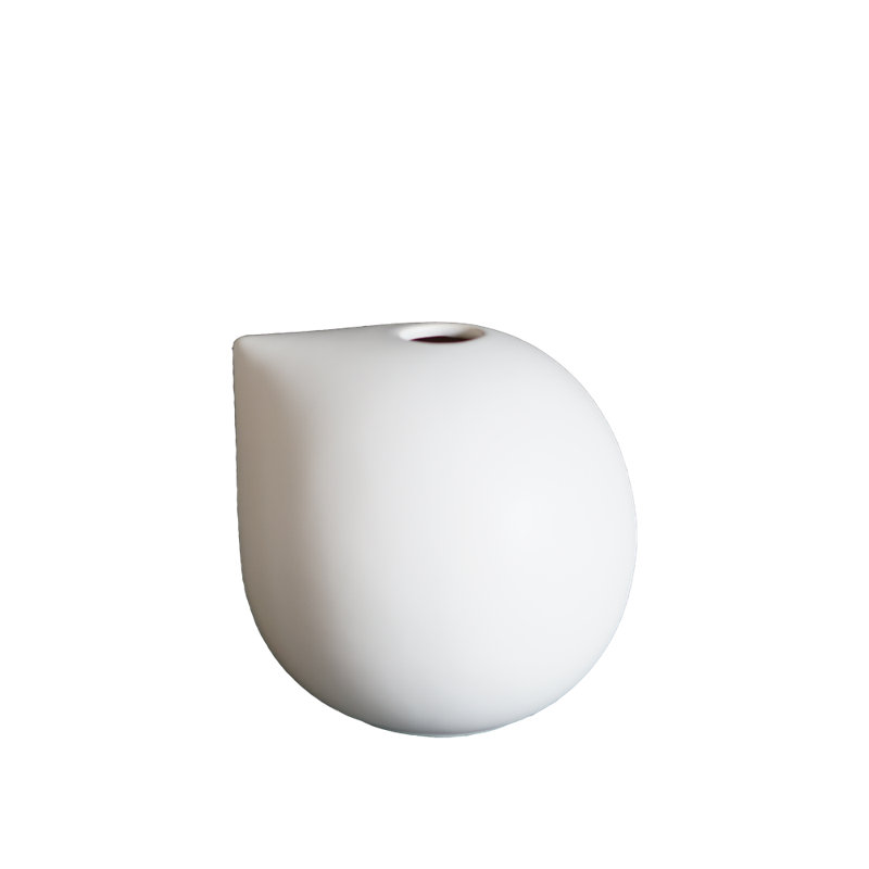 Ceramic Table Vase, 3.94" H x 3.94" W x 3.94" D, White
