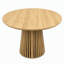 Table de salle à manger extensible ovale avec pattes à lattes, idéale pour le salon, la salle à manger et la cuisine.-832587754
