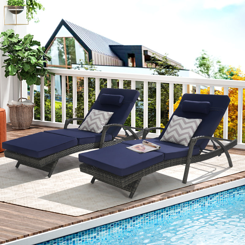 Méridienne d'extérieur pour 2 personnes - Structure en acier galvanisé, rouille inclinable Weather 2 - Confortable pour la plage et la piscine