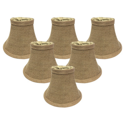 Abat-jour en tissu de style candélabre en beige à motif de cloche