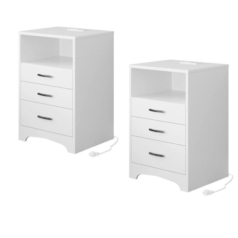 Tamathy 15.75'' W Nightstand, White, 2