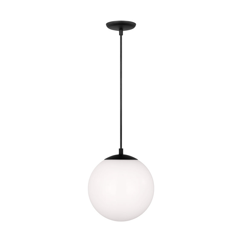 Leo - Hanging Globe Medium One Light Pendant with White Glass from Visual Comfort Studio, 10.75" H x 10" W x 10" D