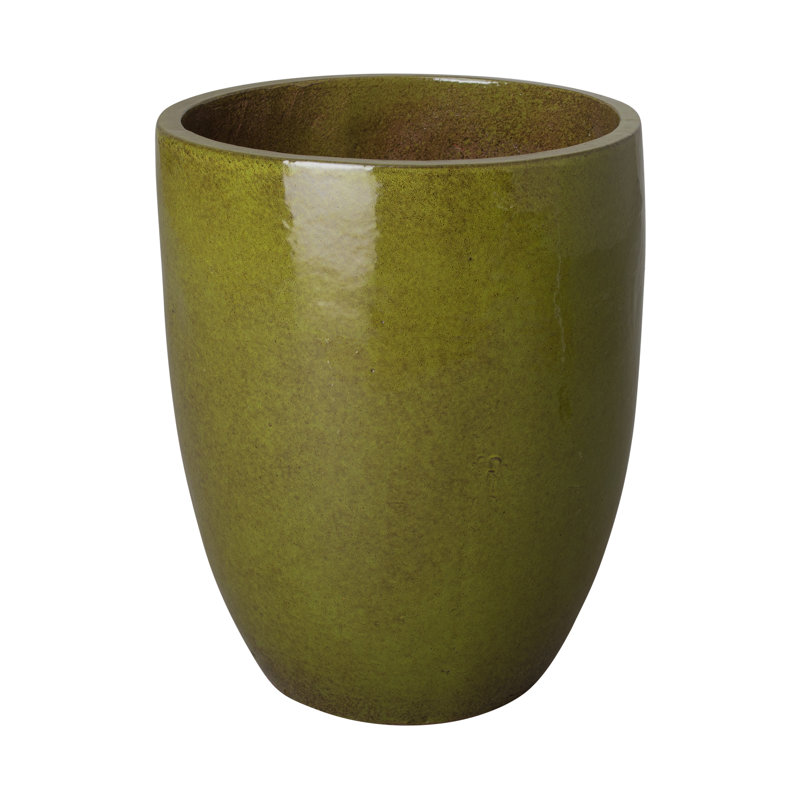 Pot à fleurs en céramique Silsbee, Vert, H 24 po x l 19 po x P 19 po