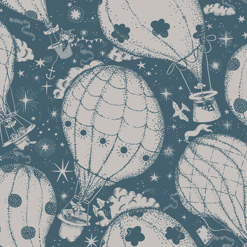 Galerie Resan Ballongerna Hot Air Baloons Wallpaper, Blue