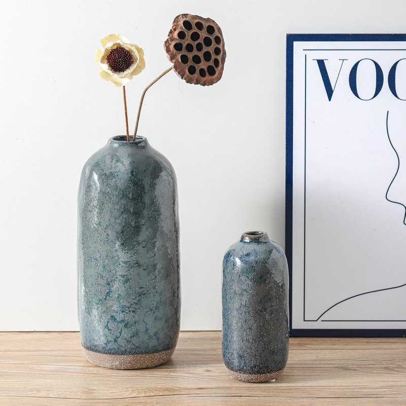 Grey Blue Ceramic Vase