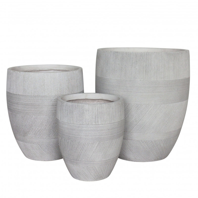 Arundell Synthetic Fiber Floor Vase, Beige