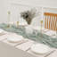 Chemin de table - vert sauge, gaze de coton, décoration de fête de naissance et de fête printanière