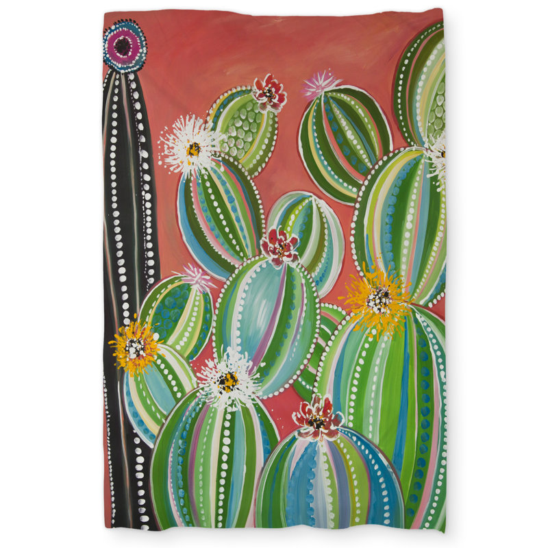 Rainbow cactus duvet cover | Illustrative home decor accent