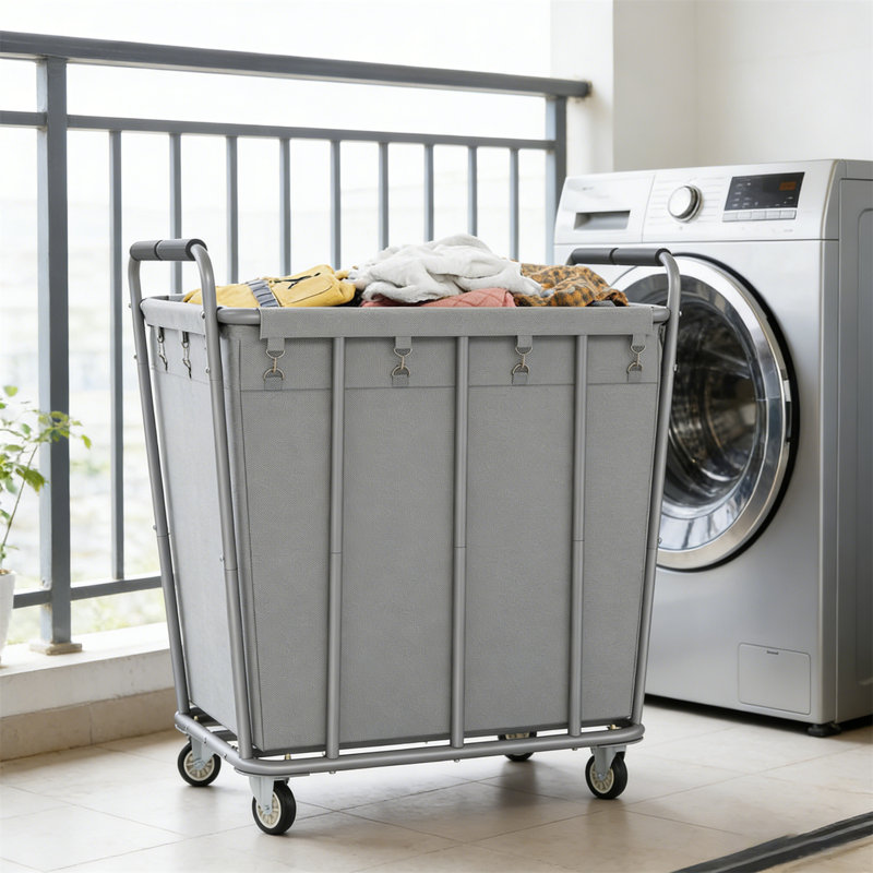 Washing Cart, 400L Rolling Laundry Sorting Cart - A Heavy-Duty Laundry Basket Storage Machine With Wheels Suitable For Households And Hotels