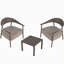 Ensemble de chaises d'appoint et de table basse 2 pièces Summer Modern-2004974319