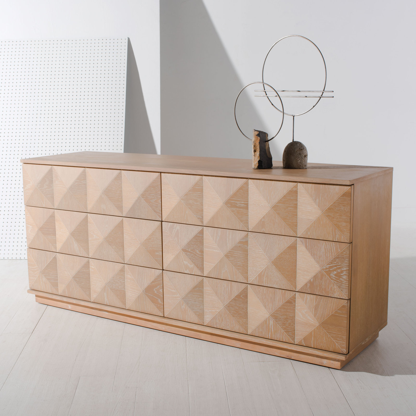 Iriye 63" W 6-Drawer Double Dresser, Natural