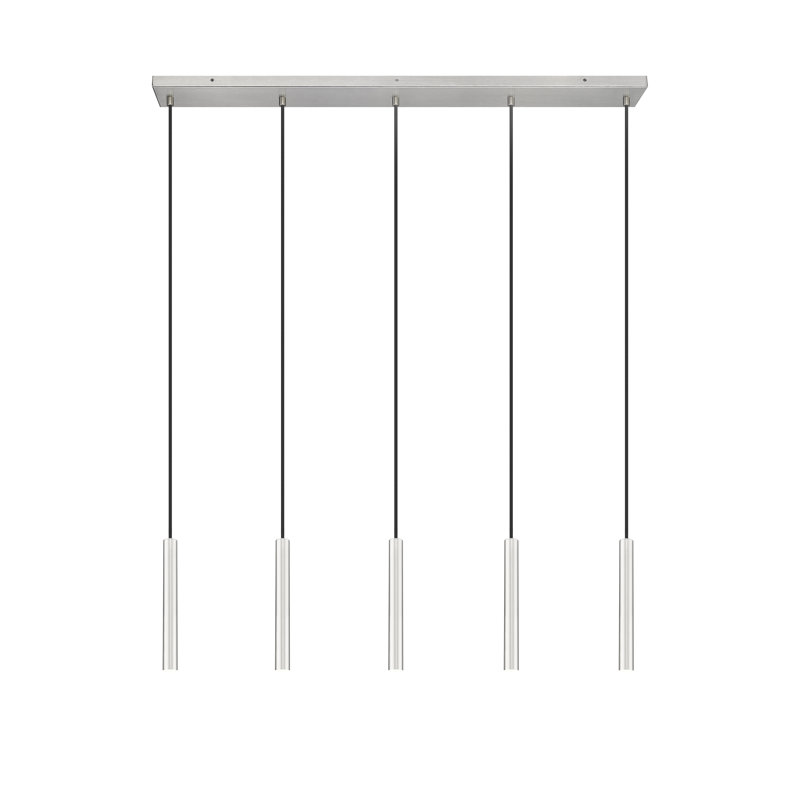 Lustre linéaire à 5 lumières Mahlum, Nickel brossé, 193.9"