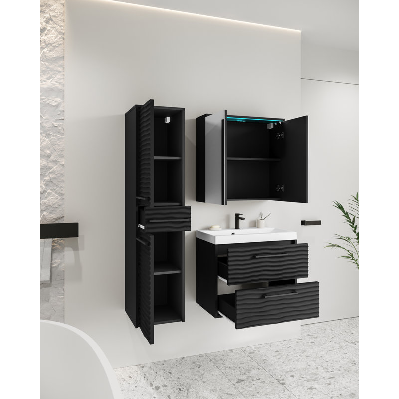 Subaig Bathroom Suite, White/Black