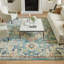 Tapis oriental bleu clair / beige Verda-46931185