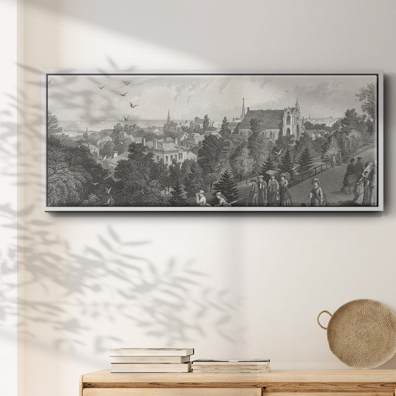 City of Cleveland - toile encadrée, H 20 po x l 50 po