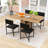 5-Piece Space-Saving Extendable Dining Table Set with Storage Rack and Upholstered Chairs-2042827000