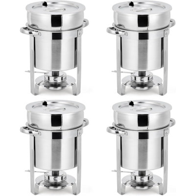 Ensemble de 4 réchauds à soupe en acier inoxydable 11QT